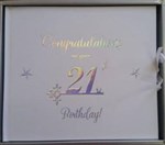 BIRTHDAY GUEST BOOK 21ST WHITE