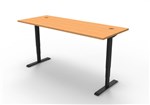 RAPIDLINE BOOST HEIGHT ADJUSTABLE WORKSTATION SCALLOP TOP 1800 X 750 X 645  1275MM BLACK FRAME WITH NATURAL BEECH