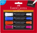 MARKER LIQUID CHALK FABERCASTELL ASST PK4