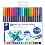 DOUBLE ENDED WATERCOULOUR BRUSH PEN STAEDTLER 18 PACK