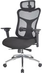 AVATAR HIGH BACK EXECUTIVE BLACK MESH BACK CHAIR CHROME STAR BASE 140KG