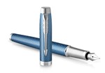 PEN PARKER IM PREMIUM FOUNTAIN BLUE GREY WITH CHROME TRIM GIFT BOX