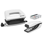LEITZ NEXXT WOW STAPLER  PUNCH SET MINI WHITE
