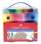 FABERCASTELL CONNECTOR PENS ASSORTED WALLET 30 PLUS 10 COLOURING POSTCARDS