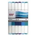 KENT SPECTRA GRAPHIC DESIGN MARKER BLUE GREY SETS 0066580 PACK 6