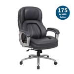 HERCULES HIGH BACK BLACK LEATHER EXECUTIVE CHAIR 175KG
