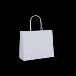 TWIST HANDLE 11 FLAT FOLD BAG WHITE 180 X 220 X 80MM 80GSM PACK 50