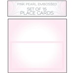 PLACE CARD SET PINK PEARL EMBOSSED PACK 15