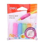DELI PENCIL GRIP NEON SOFT FEEL PACK 4