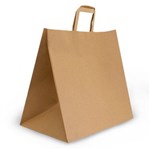 HUHTAMAKI FUTURE FRIENDLY PAPER BAG FLAT HANDLE 350L X 370W X 230BG BROWN 100GSM PACK 50
