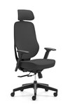 VESPA SYNCHRO MESH BACK CHAIR WITH ARMS  MESH HEADREST BLACK