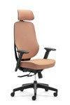 VESPA SYNCHRO MESH BACK CHAIR WITH ARMS  MESH HEADREST CORAL
