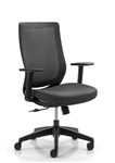 LOTUS MESH BACK CHAIR WITH ARMS BLACK