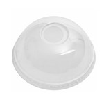 BIOWAY RPET DOME HOLE CUP LID 98 DIA CLEAR PACK 100