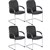 MONACO VISITORS CHAIR CANTILEVER BASE ARMS PU BLACK SET 2