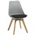 RAPIDLINE VIRGO BREAK OUT CHAIR OAK COLOURED TIMBER LEG WITH POLYPROPYLENE SHELL SEAT GREYBLACK
