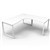RAPID INFINITY DELUXE 1 PERSON LOOP LEG SINGLE SIDED CORNER WORKSTATION 1500 X 1500MM NATURAL WHITE TOP  WHITE FRAME