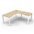 RAPID INFINITY DELUXE 1 PERSON PROFILE LEG SINGLE SIDED CORNER WORKSTATION 1800 X 1800 X 750 X 730MM NATURAL OAK TOP  WHITE FRAME