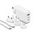 CYGNETT POWERPLUS 60W USB A  USBC PD DUAL PORT WALL CHARGER WITH TRAVEL ADAPTERS WHITE